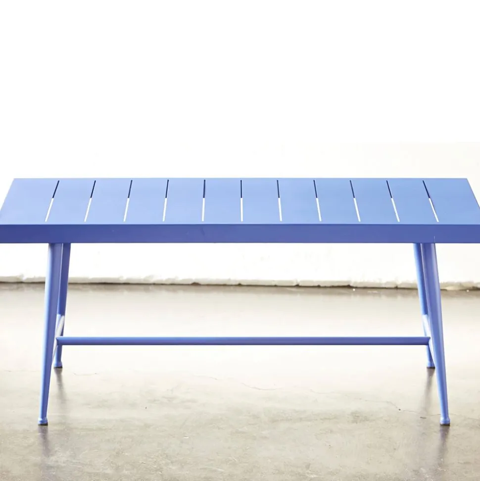 Becquet Banc en métal bleu