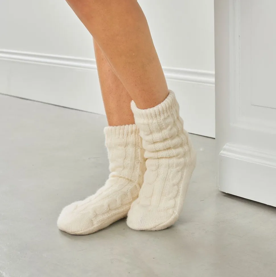 Femme Becquet Chaussettes tricot doublées sherpa