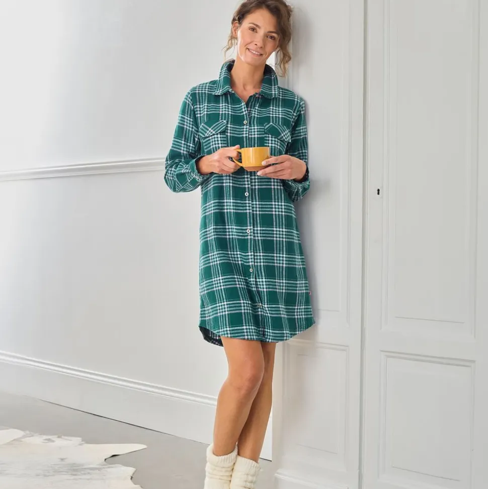 Femme Becquet Chemise de nuit flanelle à carreaux - DODO HOMEWEAR