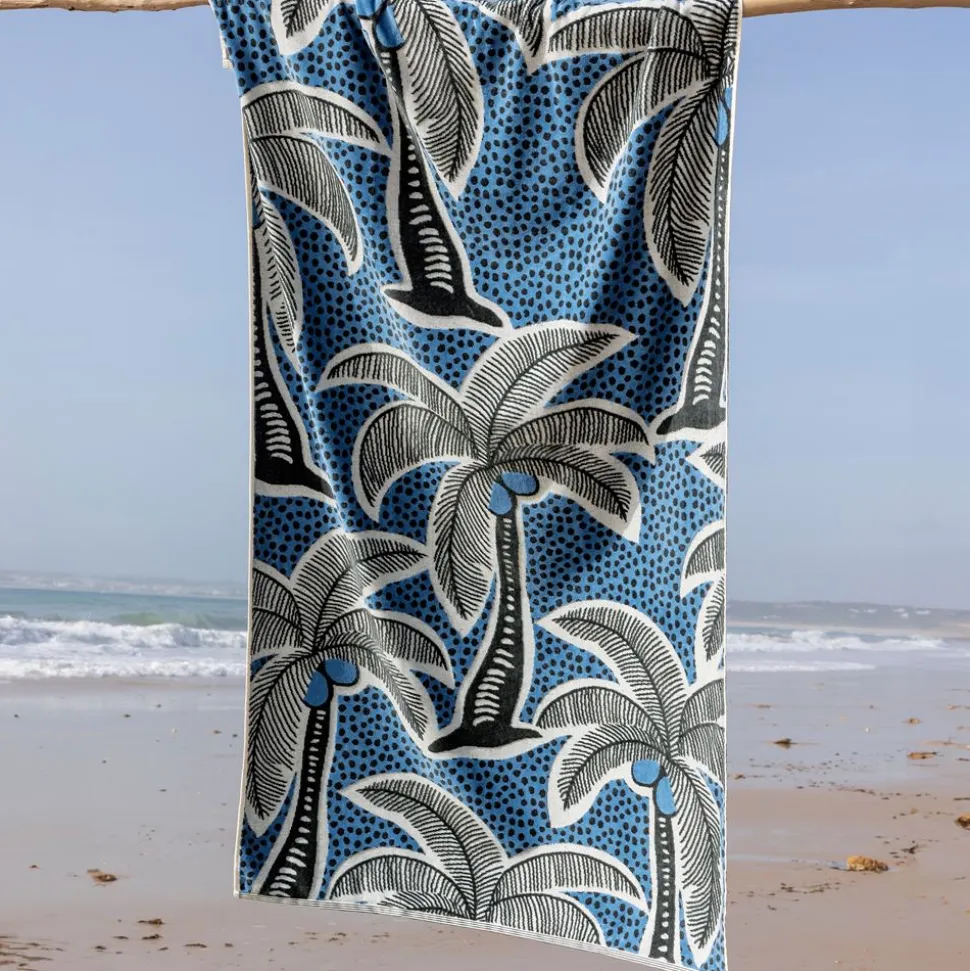 Becquet Drap de plage jacquard motifs palmiers - 380 g/m² - CRÉATION