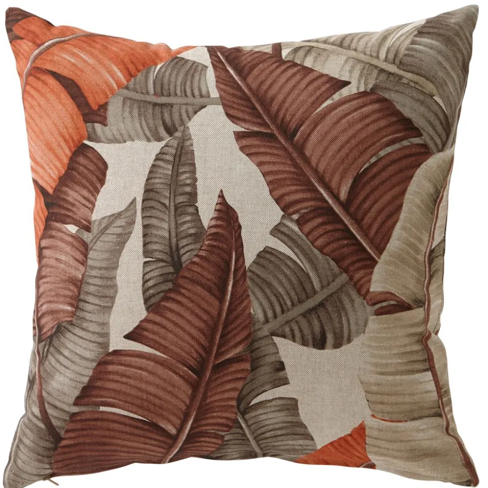 Becquet Housse coussin motif grandes feuilles