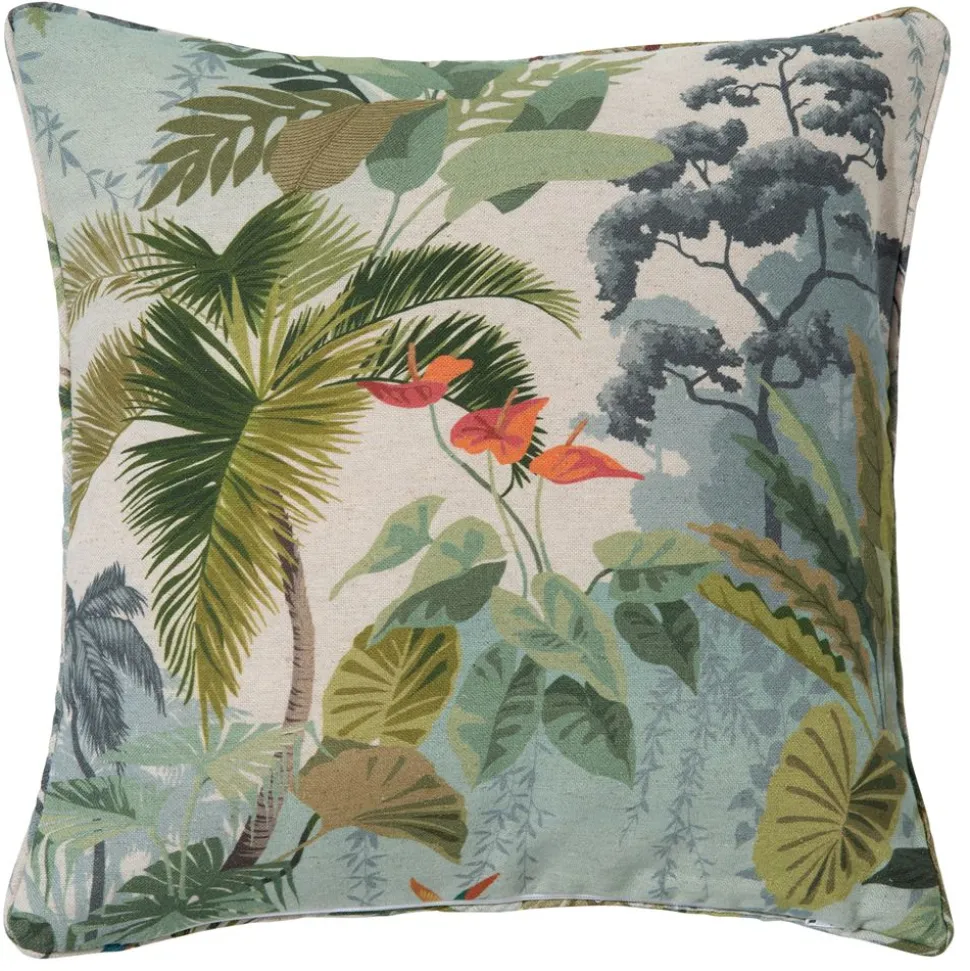 Becquet Housse de coussin imprimé exotique