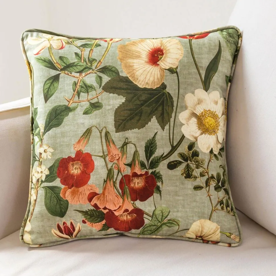 Becquet Housse de coussin motif herbier