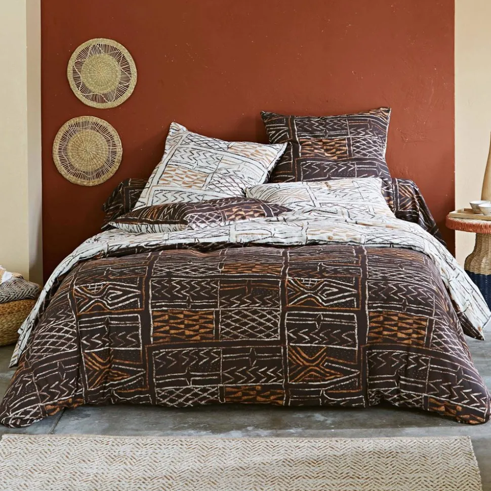 Becquet Linge de lit double face motif africain - CRÉATION