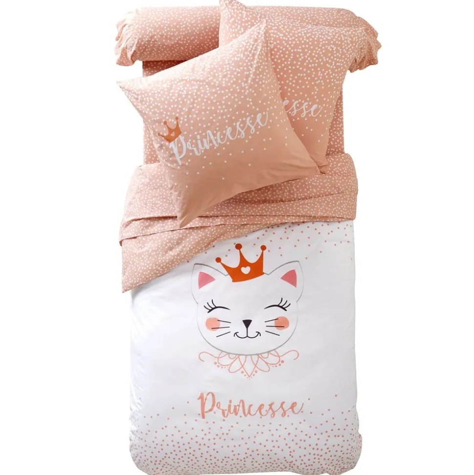 Becquet Linge de lit enfant chat et pois - CRÉATION