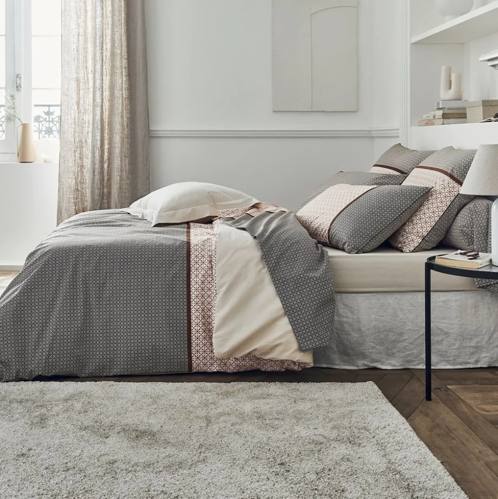 Becquet Linge de lit percale micromotifs géométriques