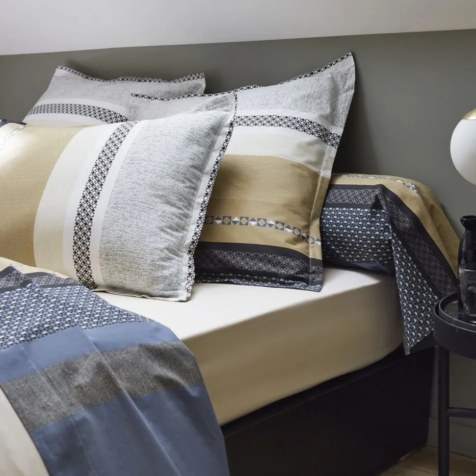 Becquet Linge de lit percale motif bandes géométriques