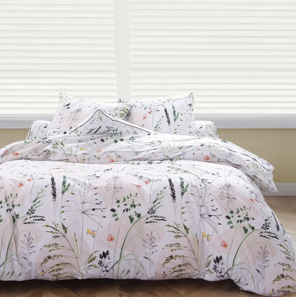 Becquet Linge de lit percale motif végétal - CRÉATION