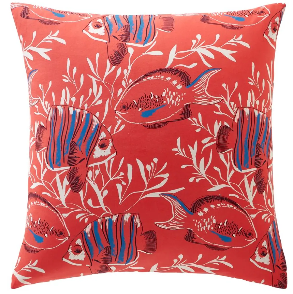 Becquet Linge de lit poissons rouges et bleus