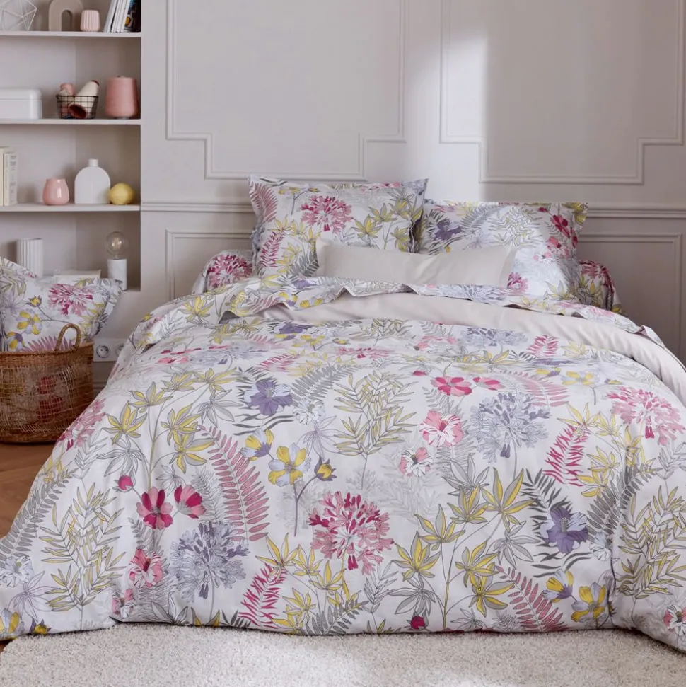 Becquet Linge de lit satin de coton motif floral