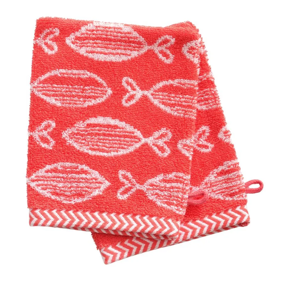 Becquet Linge de toilette double jacquard - motif poissons - 450 g/m²