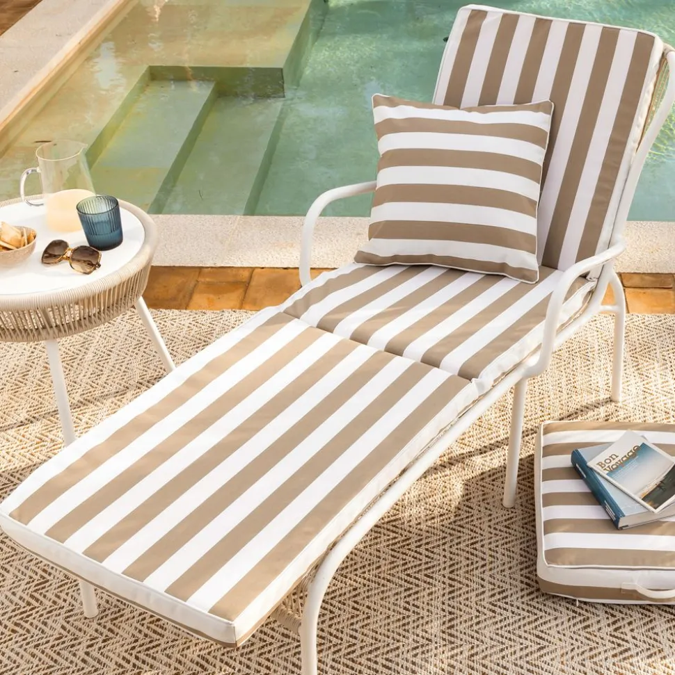 Becquet Matelas rayé d'extérieur, bain de soleil