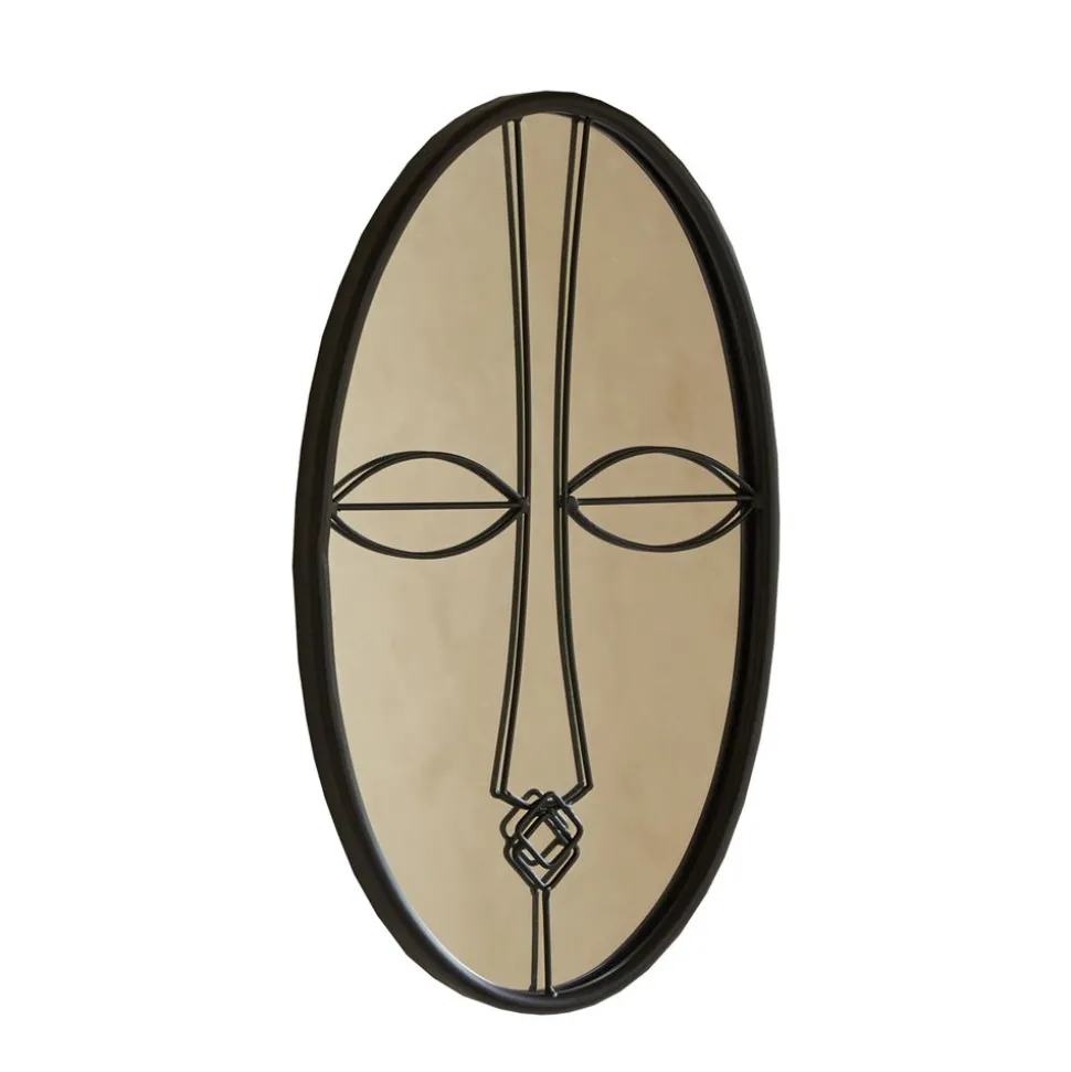 Becquet Miroir ovale décor ethnique