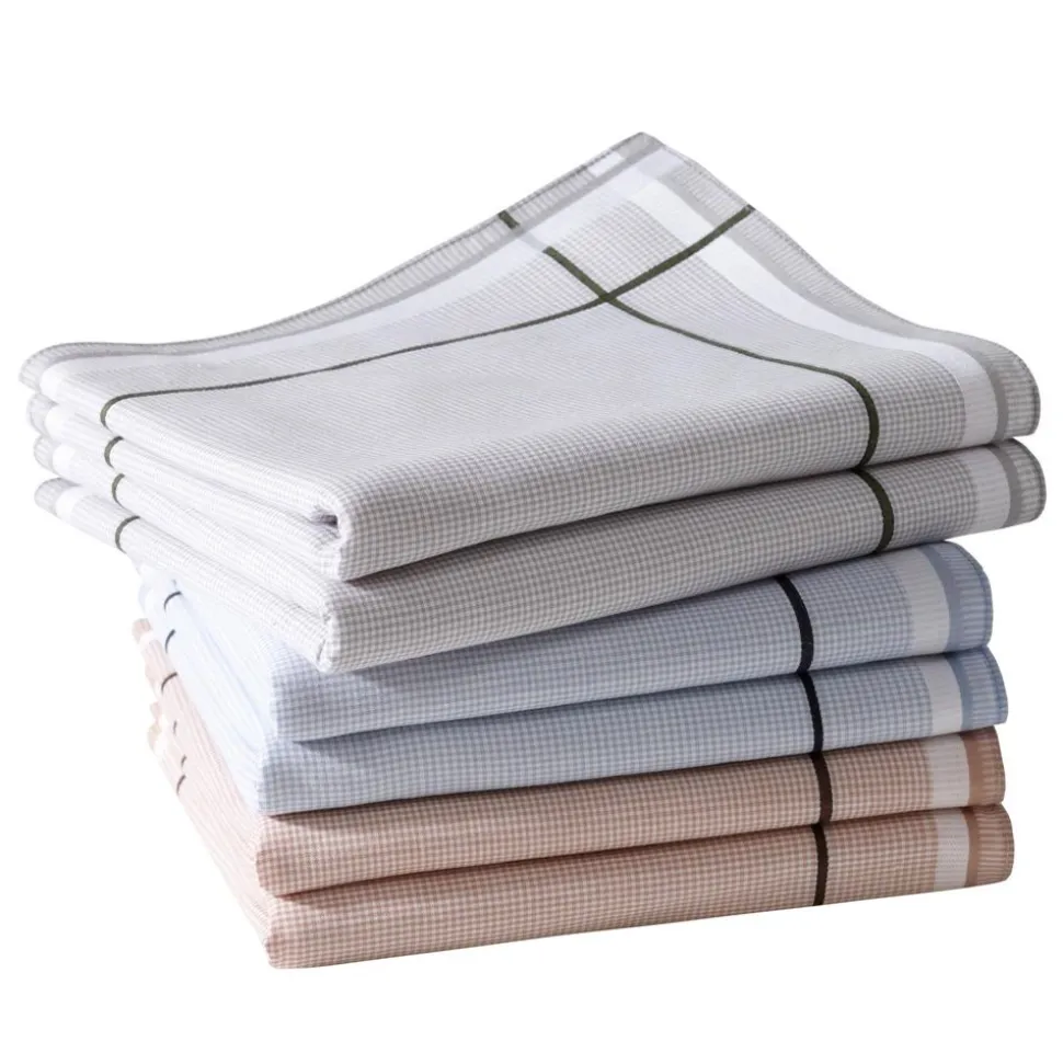 Becquet Mouchoirs tissu en coton motif vichy - Lot de 6