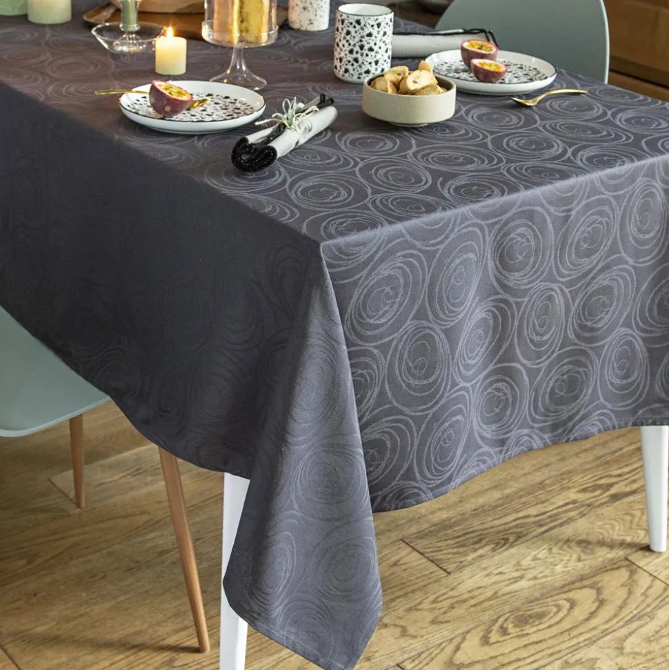 Becquet Nappe en coton tissée jacquard motifs spirales