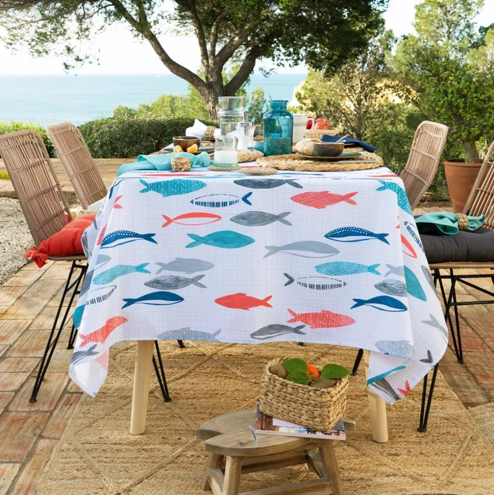 Becquet Nappe polyester motif poissons