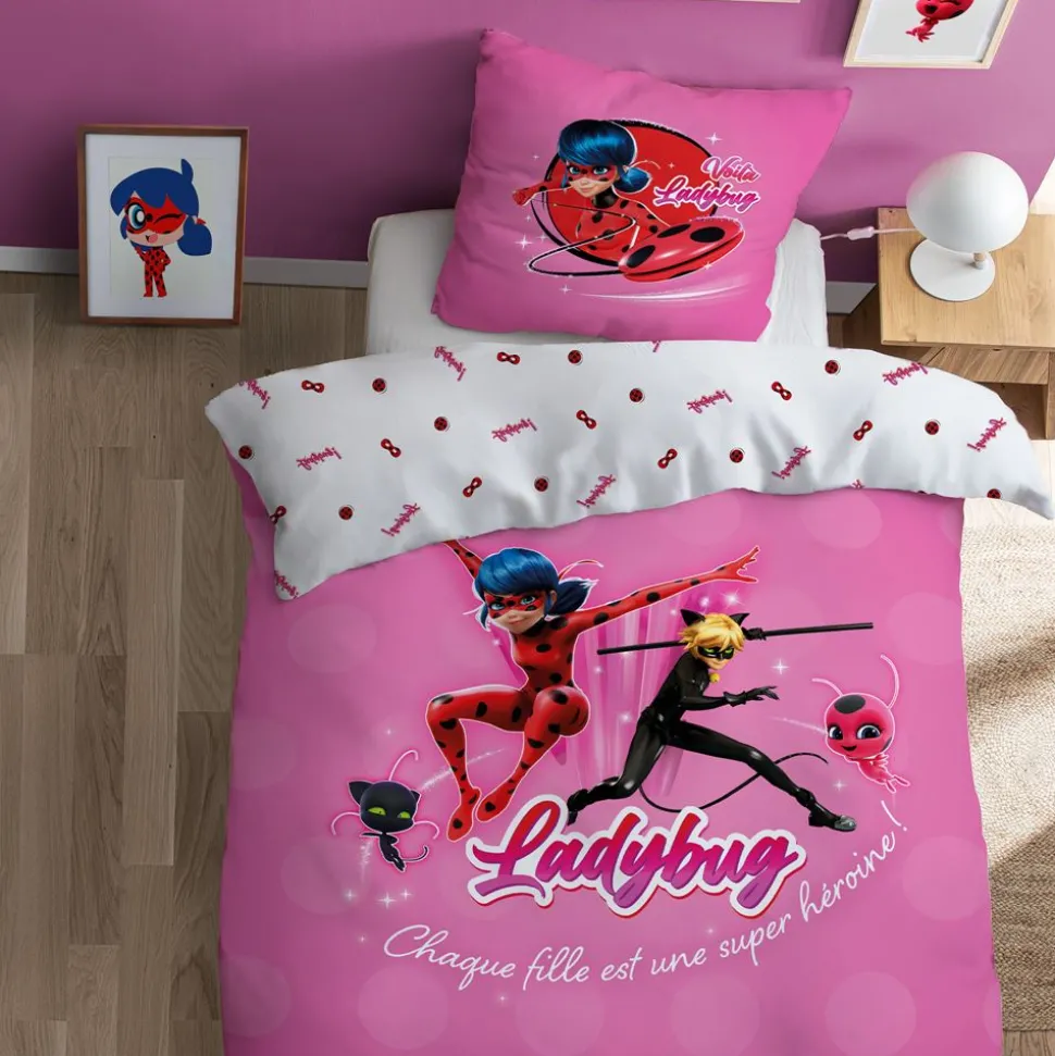 Enfant Becquet Parure de lit enfant 2 pièces Miraculous Ladybug supergirl