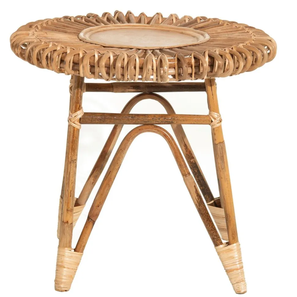 Becquet Petite table ronde en rotin