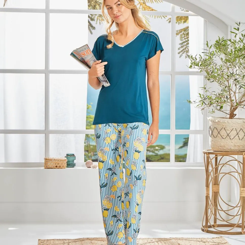 Femme Becquet Pyjama femme motif citron - CRÉATION