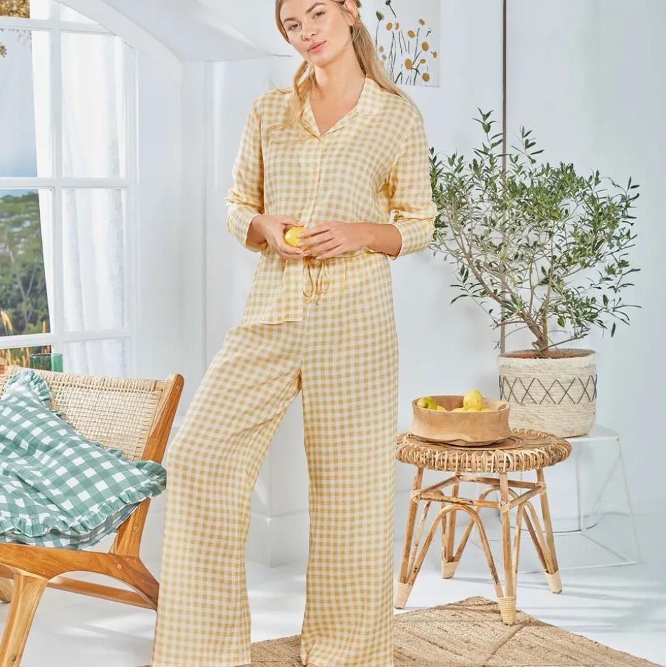 Femme Becquet Pyjama femme motif vichy - CRÉATION