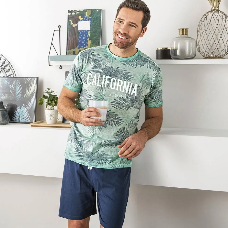 Homme Becquet Pyjama short homme motif tropical