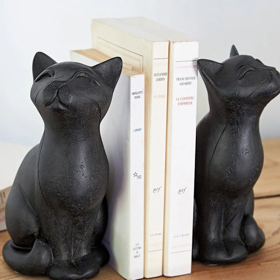 Becquet Statuette serre-livres chats