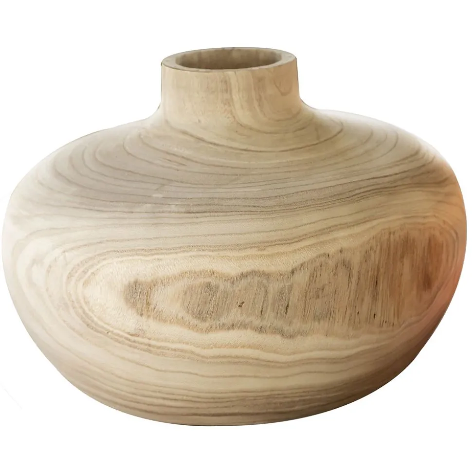 Becquet Vase artisanal en bois décoratif